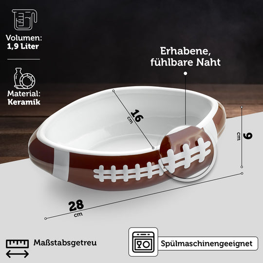 Football Schale maßstabsgetreu und mit erhabener Naht